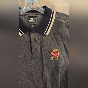 Embroidered Maryland Terrapins collared shirt- Starter Medium